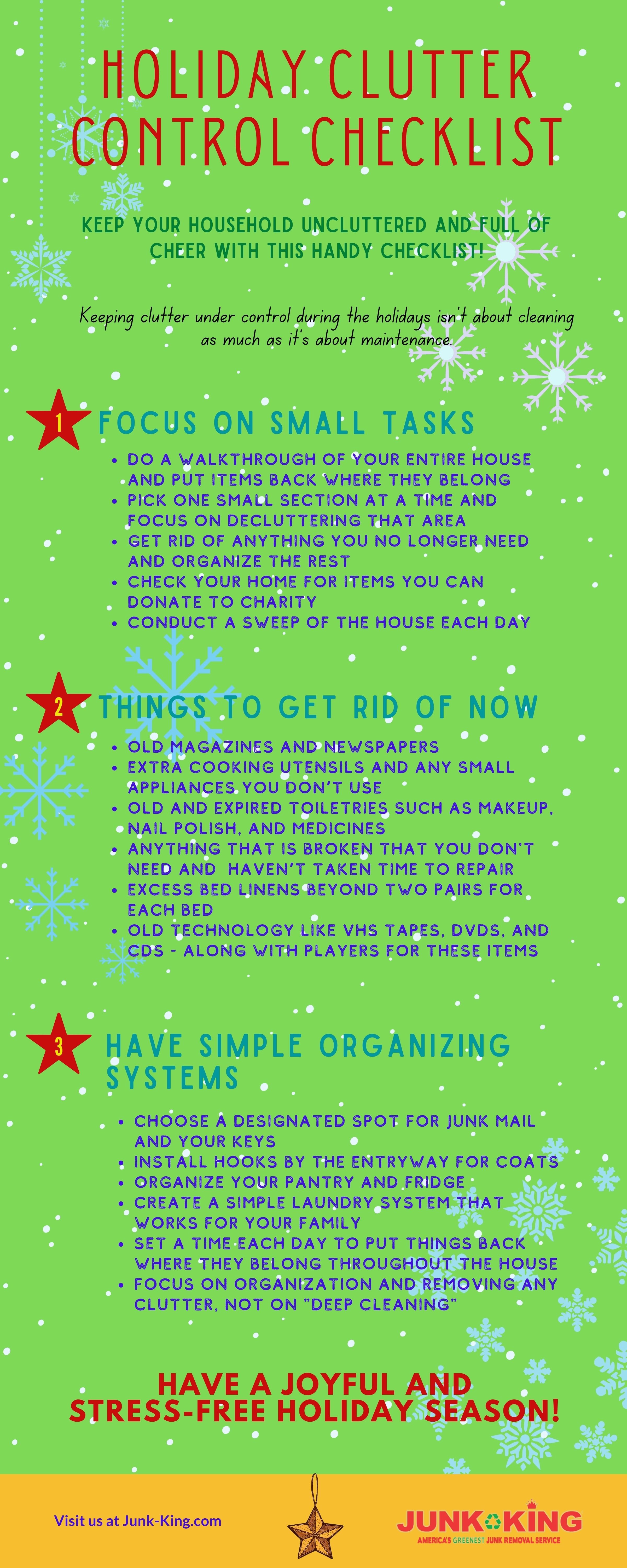 holiday clutter control checklist